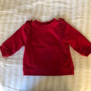 Hanna Andersson red ruffle sweatshirt 6-12 mo